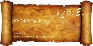 Ádám Elek névjegykártya
