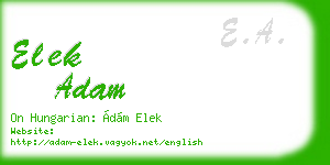 elek adam business card